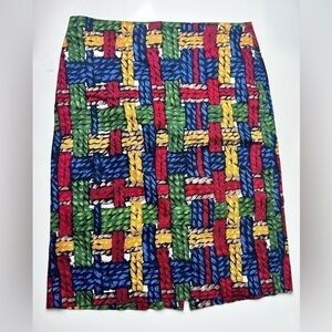 Talbots multicolor woven print pencil skirt‎